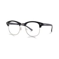 NO Art AB27 Spectacles Frame in Half Matt Black Half Silver — view 2