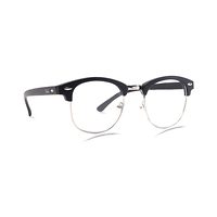 NO Art AB27 Spectacles Frame in Half Matt Black Half Silver — view 3