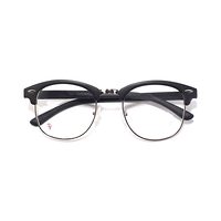 NO Art AB27 Spectacles Frame in Half Matt Black Half Silver — view 5
