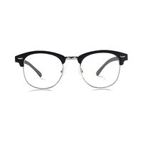 NO Art AB27 Spectacles Frame in Half Matt Black Half Silver — view 6