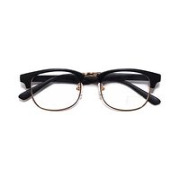 TOP-5 AB81 Spectacles Frame in Half Matt Black Half Golden — view 1