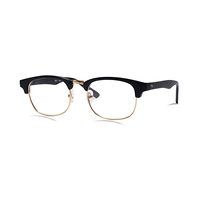 TOP-5 AB81 Spectacles Frame in Half Matt Black Half Golden — view 3