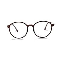 D & T AD98 Spectacles Frame in Glossy Brown — view 5