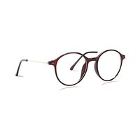 D & T AD99 Spectacles Frame in Glossy Brown — view 3
