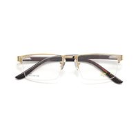 DWARD AF55 Spectacles Frame in Half Metal Golden Half Transparent — view 1