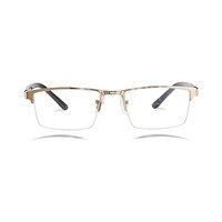DWARD AF56 Spectacles Frame in Half Metal Golden Half Transparent — view 5