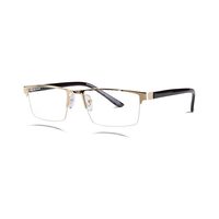 DWARD AF57 Spectacles Frame in Half Metal Golden Half Transparent — view 3