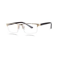 DWARD AF58 Spectacles Frame in Half Metal Golden Half Transparent — view 3