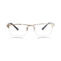 DWARD AF58 Spectacles Frame in Half Metal Golden Half Transparent — view 5