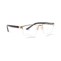 DWARD AF59 Spectacles Frame in Half Metal Golden Half Transparent — view 2