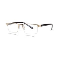DWARD AF59 Spectacles Frame in Half Metal Golden Half Transparent — view 3